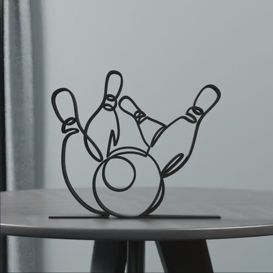 Bowling - Customized Line Art Figure