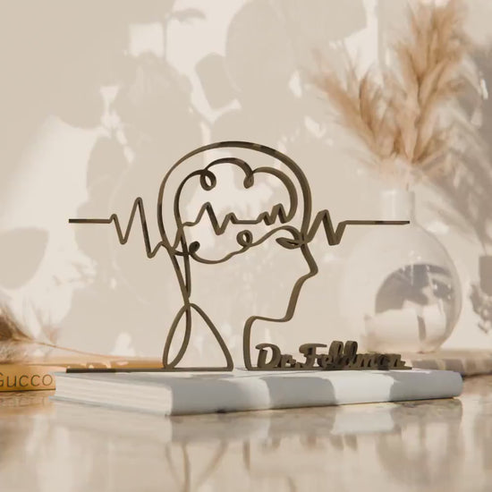 Personalized Neurologist Figure - Minimalist Line Art Sculpture