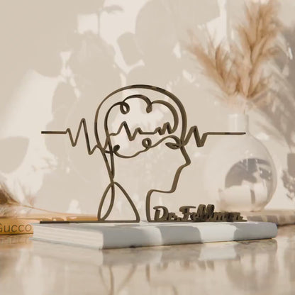 Personalized Neurologist Figure - Minimalist Line Art Sculpture