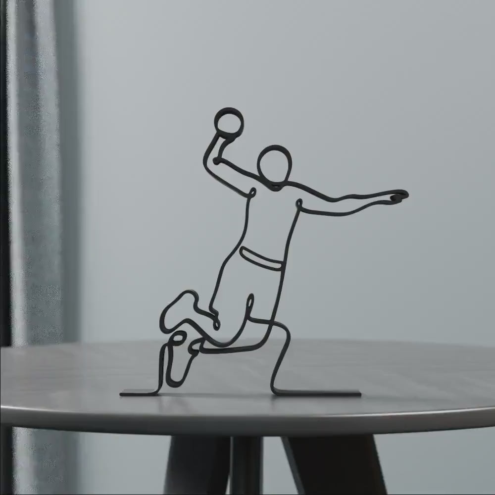 Handball Player - Customized Line Art Figure