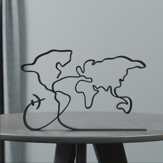 World Map - Customized Line Art Figure