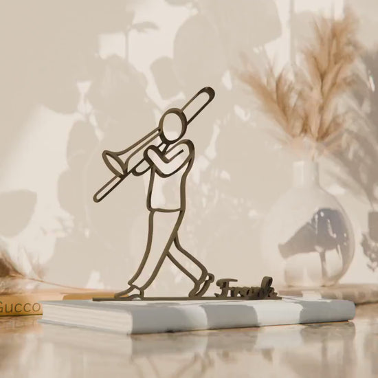 Trombone Player - Customized Line Art Figure
