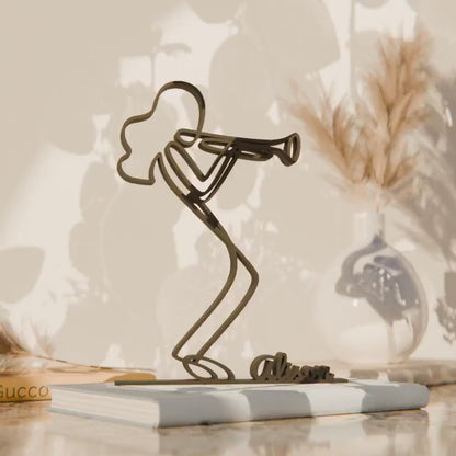 Female Trumpeter 02 - Customized Line Art Figure