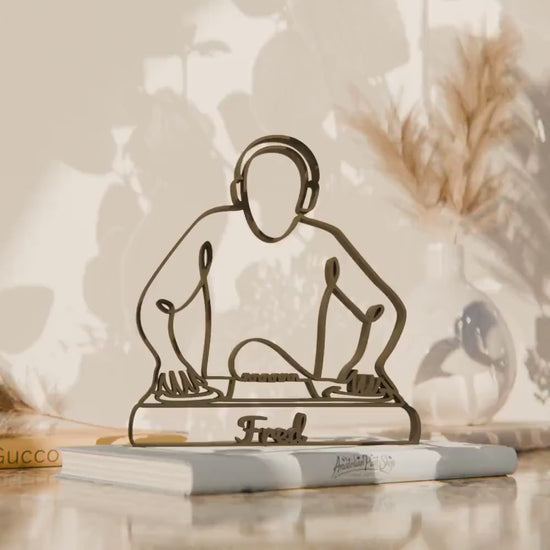DJ - Customized Line Art Figure