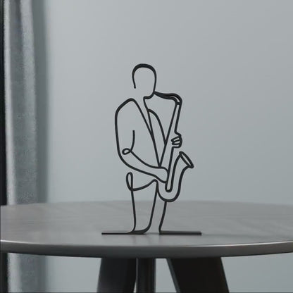 Saxophonist 02 - Customized Line Art Figure