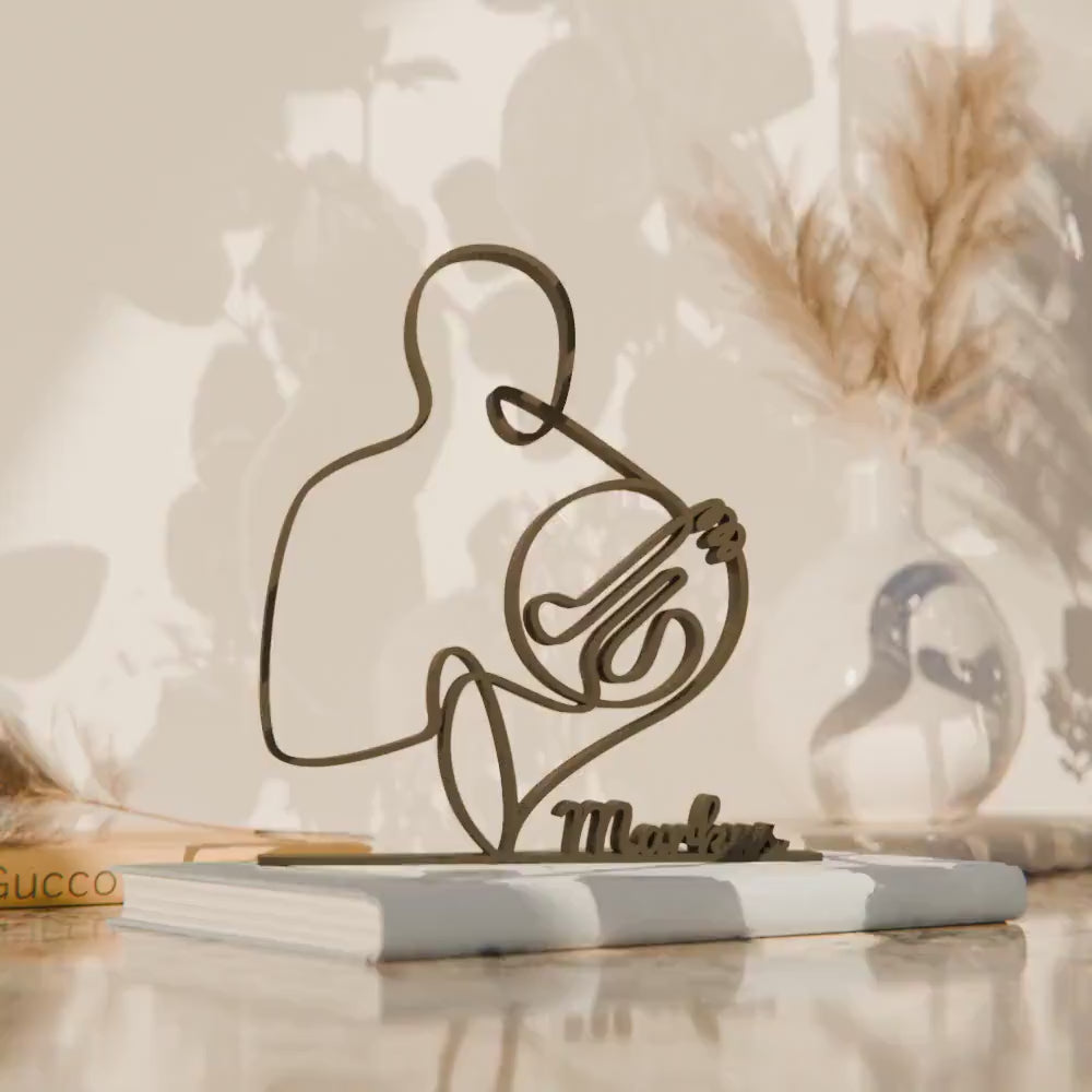 French Horn Player - Customized Line Art Figure