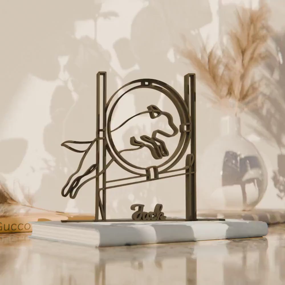 Personalized Dog Agility Competitor Figure - Minimalist Line Art Sculpture