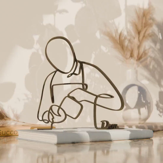 Barista - Customized Line Art Figure