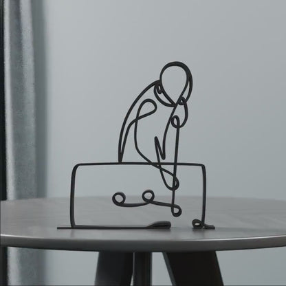 Pool Player - Customized Line Art Figure