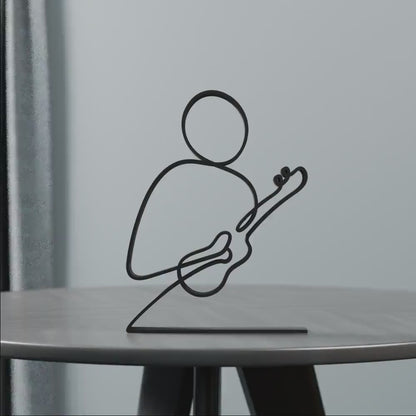Ukulele Player - Customized Line Art Figure