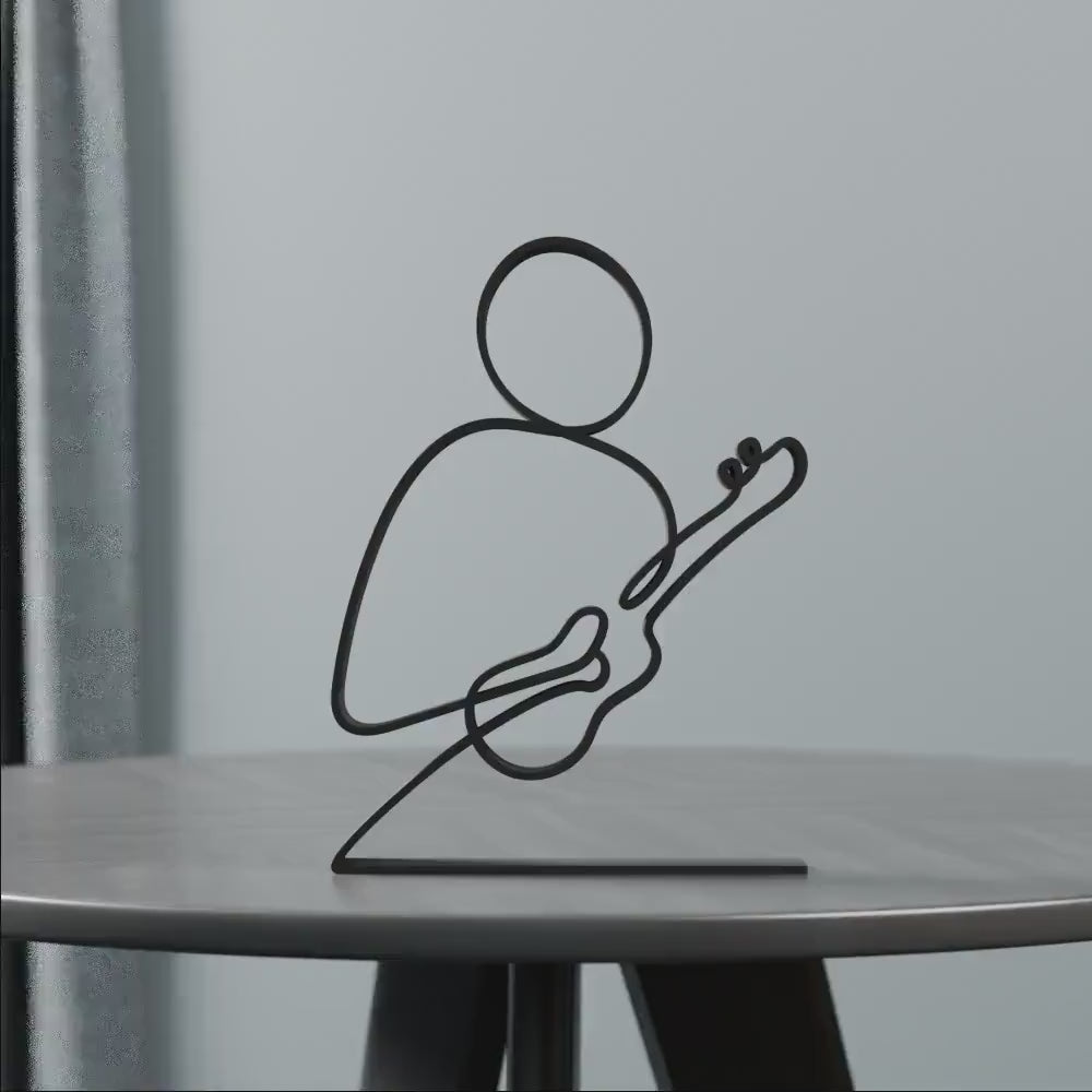 Ukulele Player - Customized Line Art Figure