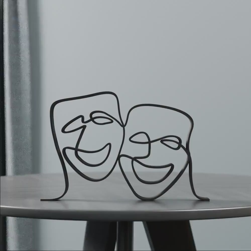 Theater Mask - Customized Line Art Figure