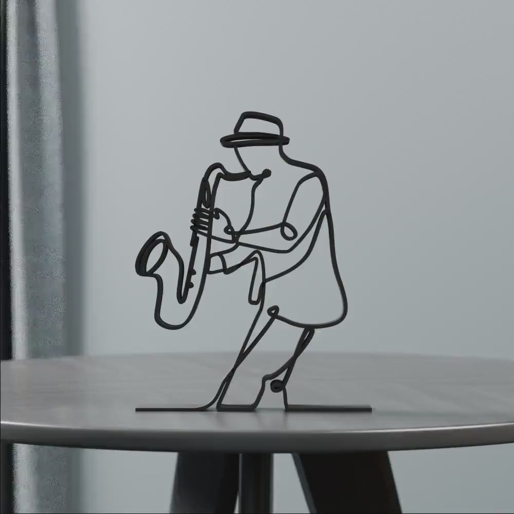 Saxophonist - Customized Line Art Figure