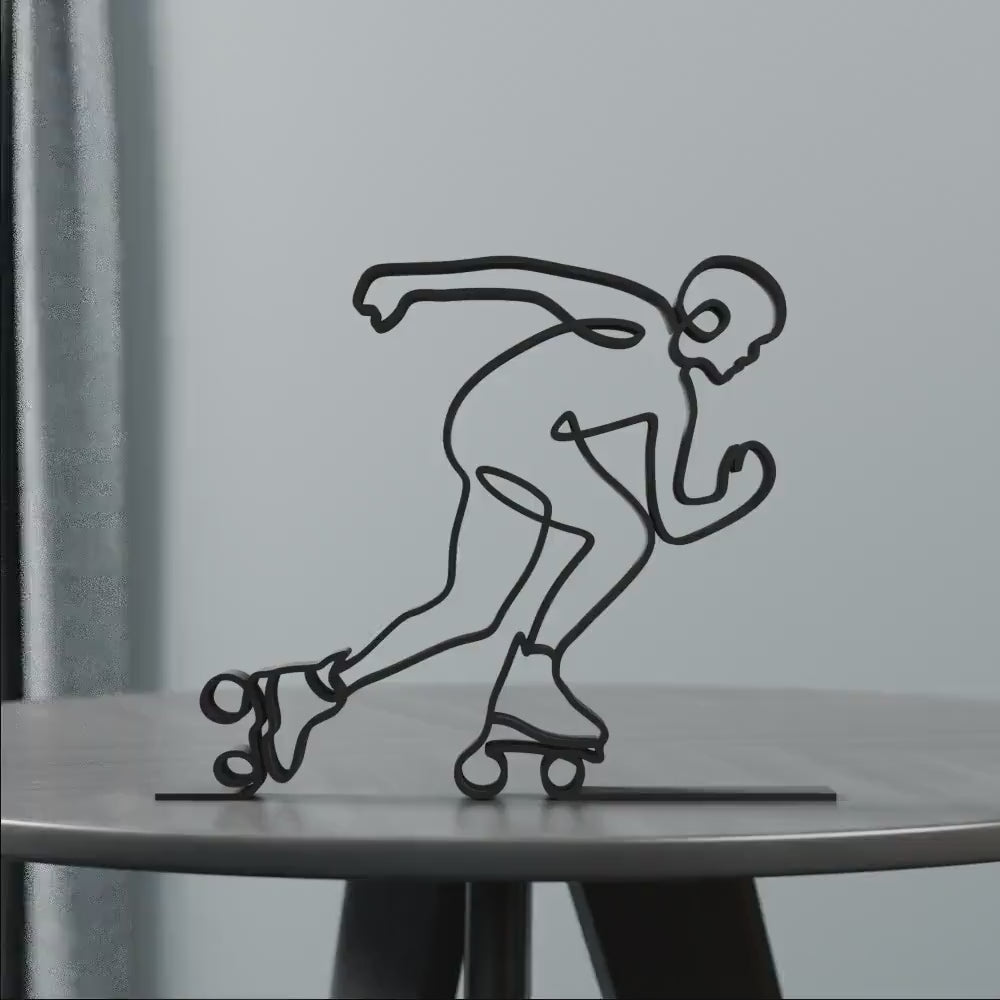 Roller Skater - Customized Line Art Figure