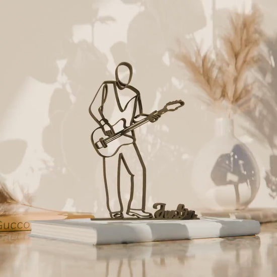 Bass Guitarist - Customized Line Art Figure