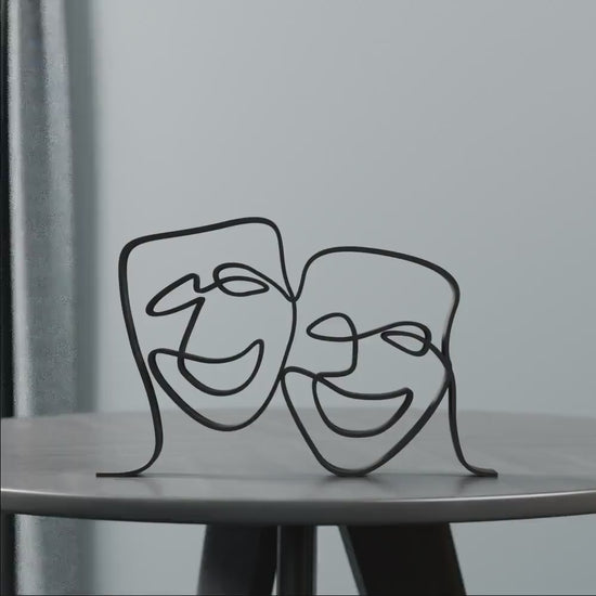 Theater Mask - Customized Line Art Figure