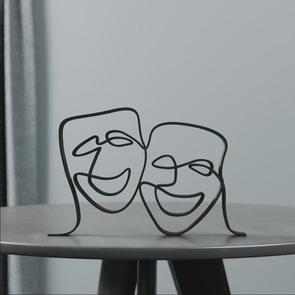Theater Mask - Customized Line Art Figure