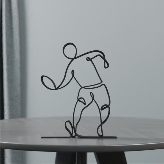 Frisbee Player - Customized Line Art Figure