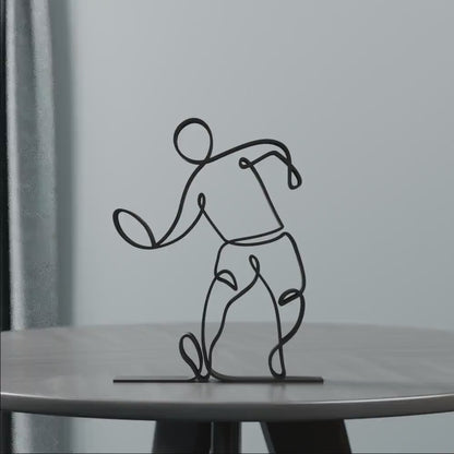 Frisbee Player - Customized Line Art Figure