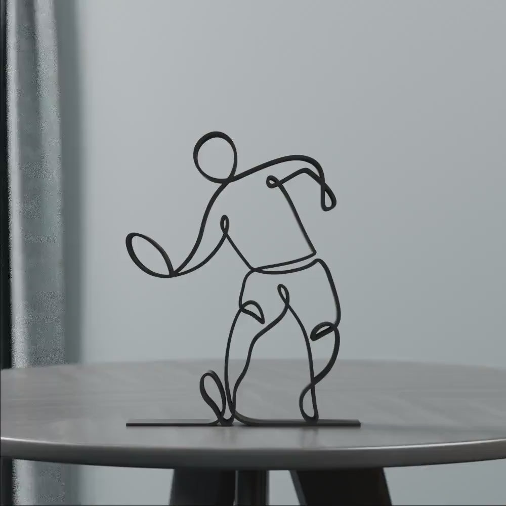 Frisbee Player - Customized Line Art Figure