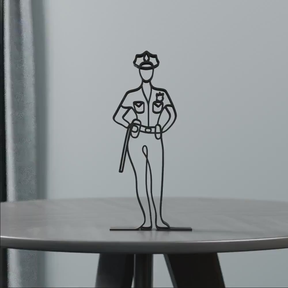 Police Woman/Police Officer - Customized Line Art Figure
