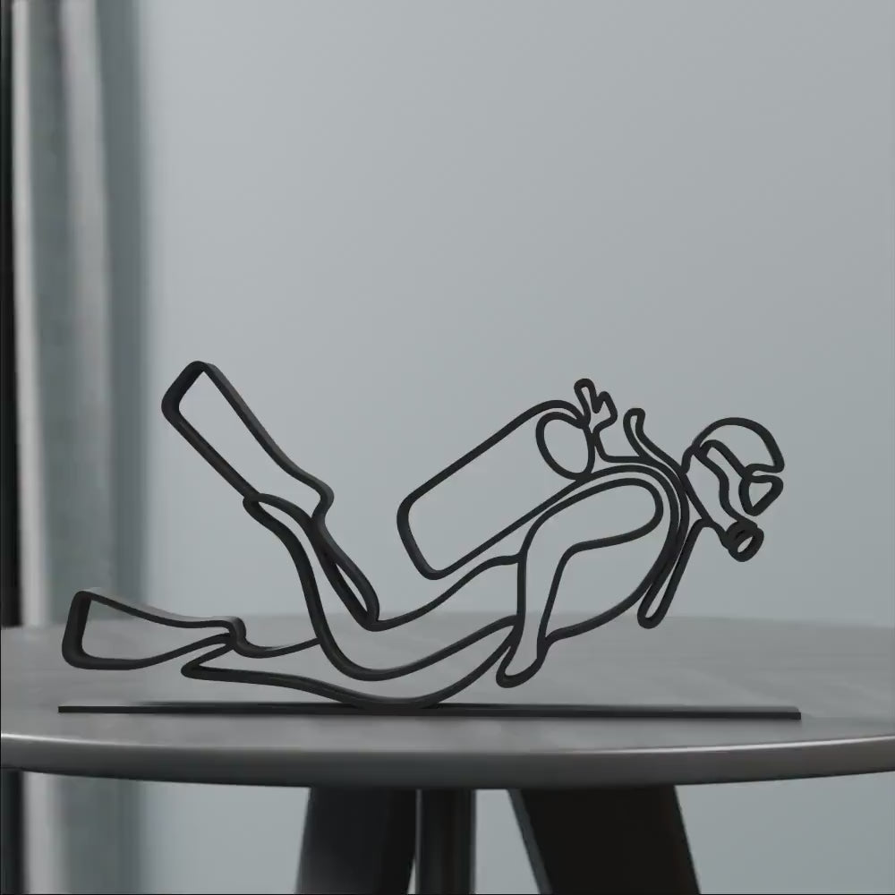 Scuba Diver - Customized Line Art Figure