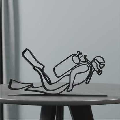 Scuba Diver - Customized Line Art Figure