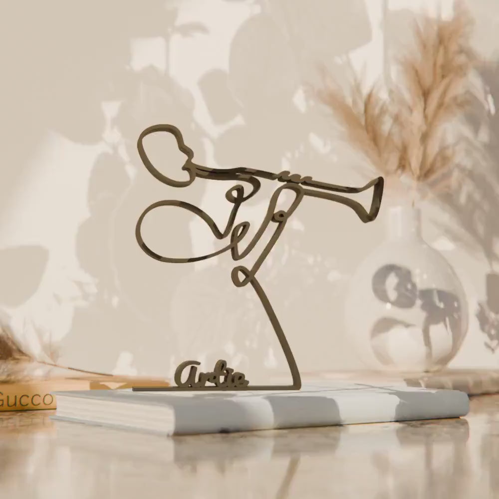 Clarinet Player - Customized Line Art Figure