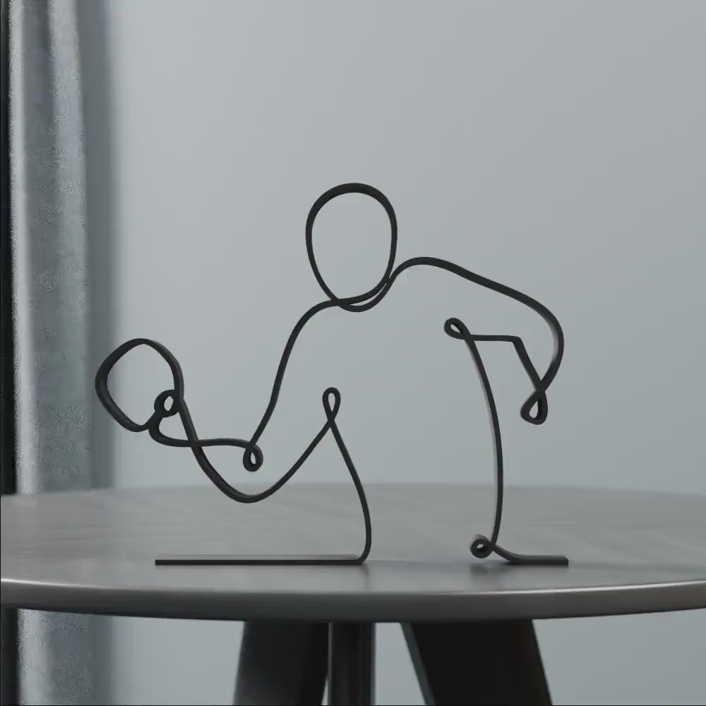 Table Tennis Player - Customized Line Art Figure