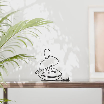 Handpan Hang Drummer - Customized Line Art Figure