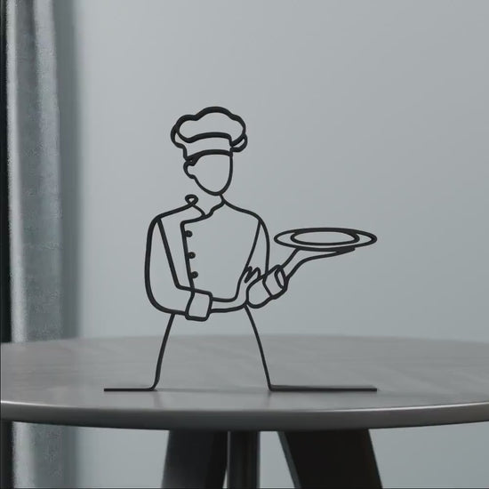 Female Chef - Customized Line Art Figure