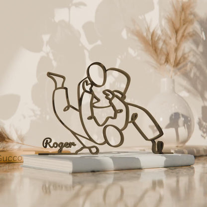 Jiu jitsu Fighter - Customized Line Art Figure