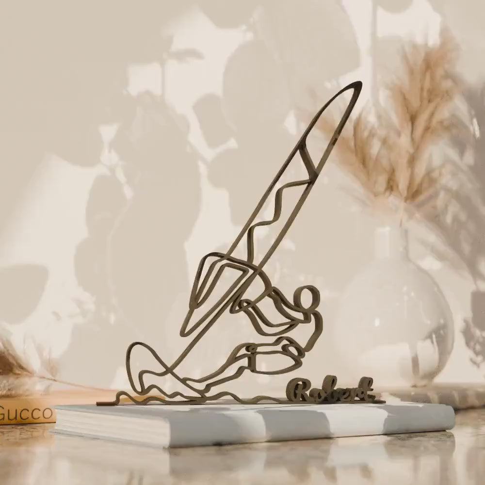 Windsurfer - Customized Line Art Figure