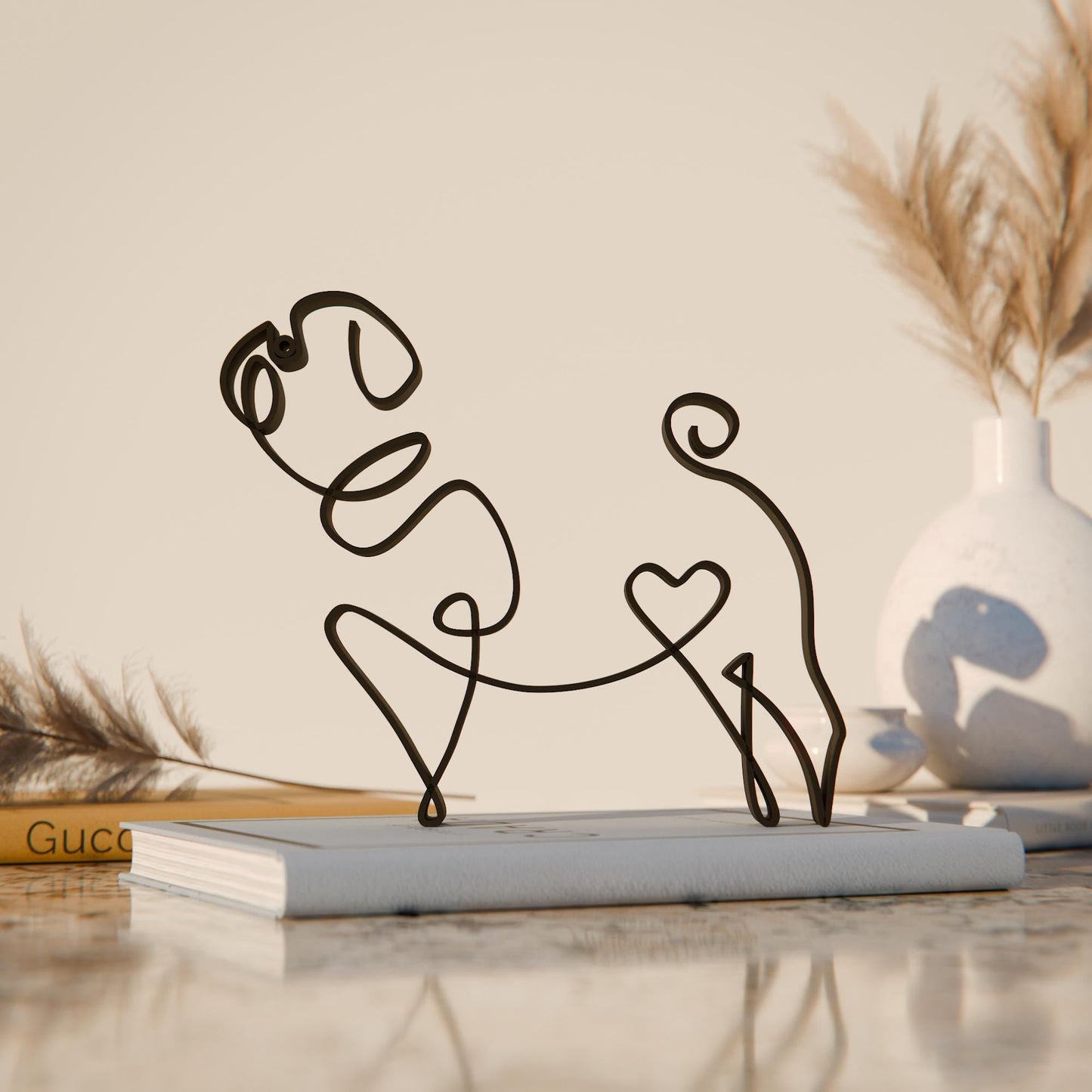 Anatolian Gift BoxPug Dog 79 - Line Art Figure