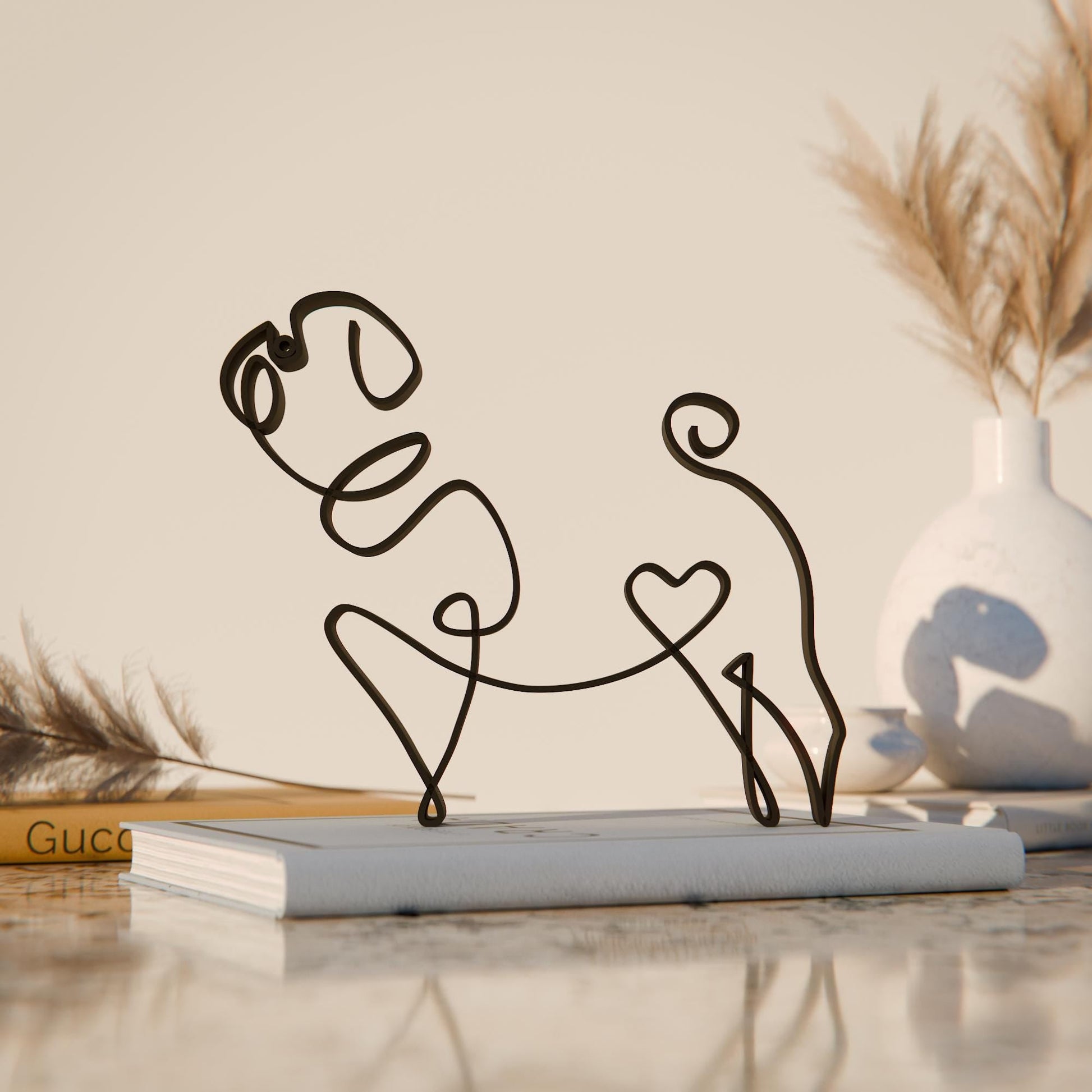 Anatolian Gift BoxPug Dog 79 - Line Art Figure