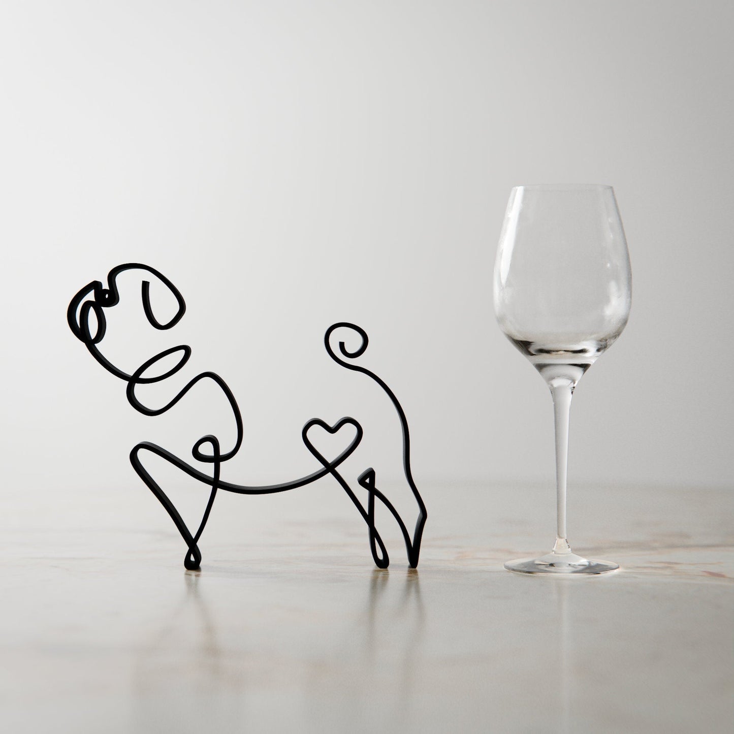 Anatolian Gift BoxPug Dog 79 - Line Art Figure