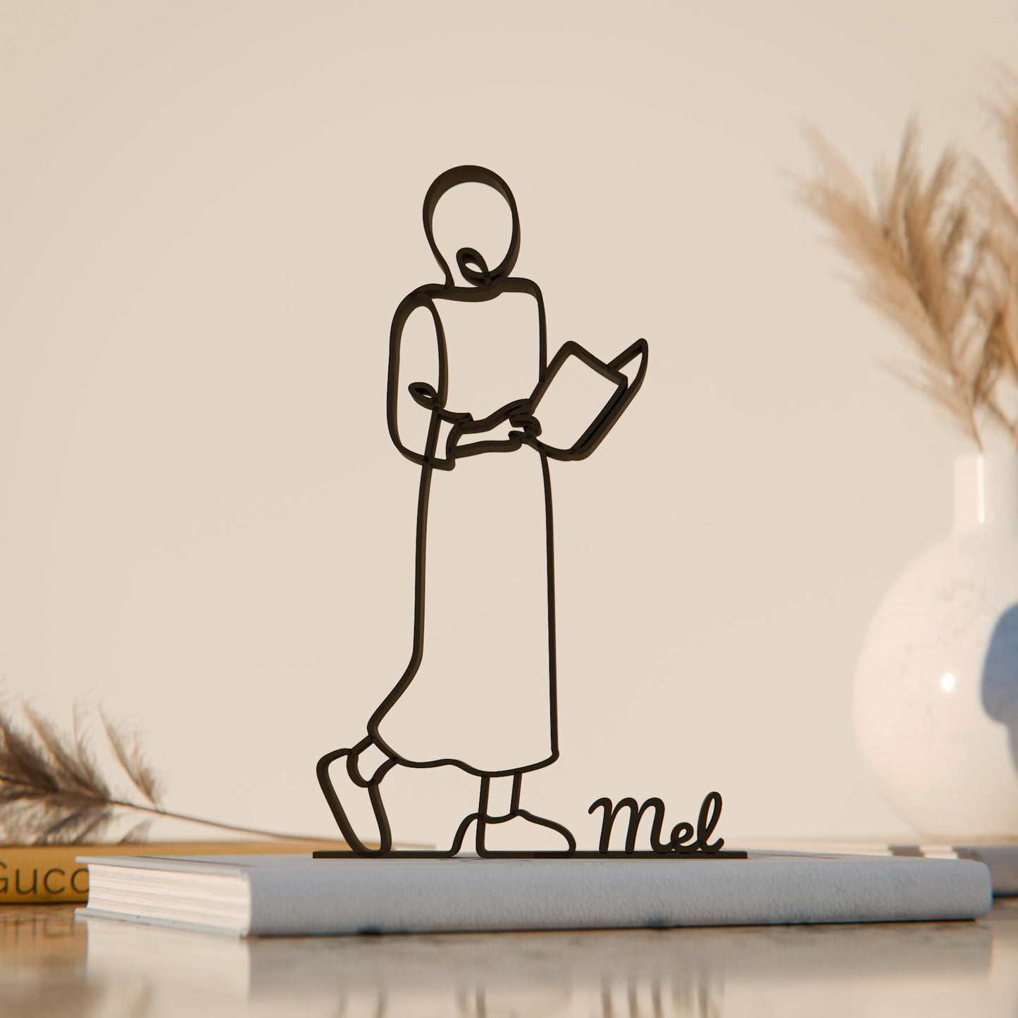 Anatolian Gift BoxReader/Bookworm - Customized Line Art Figure