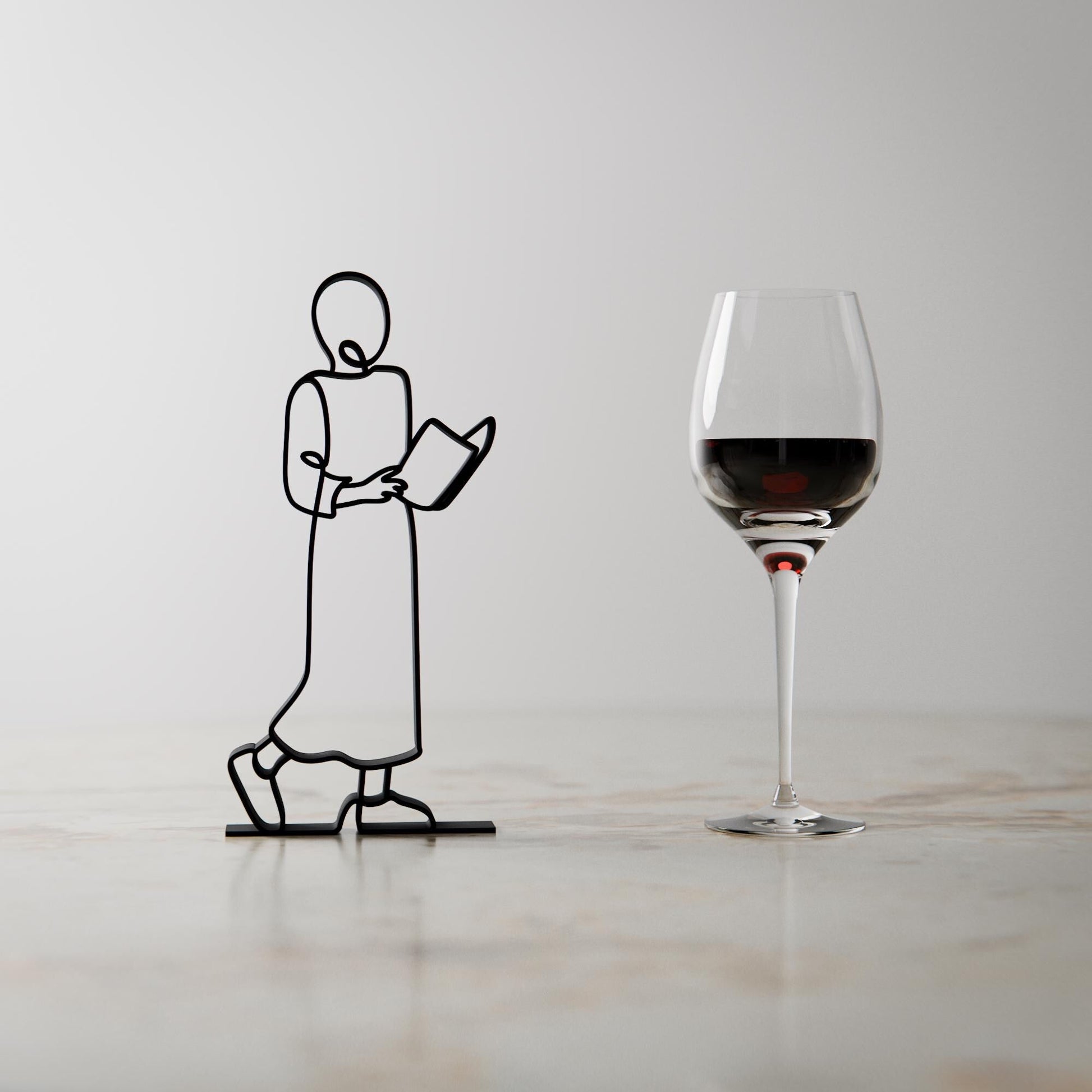 Anatolian Gift BoxReader/Bookworm - Customized Line Art Figure