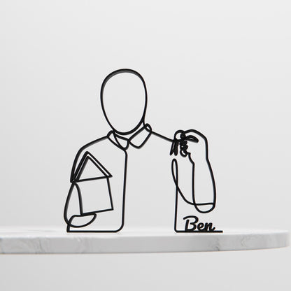 Anatolian Gift BoxReal Estate Agent - Customized Line Art Figure