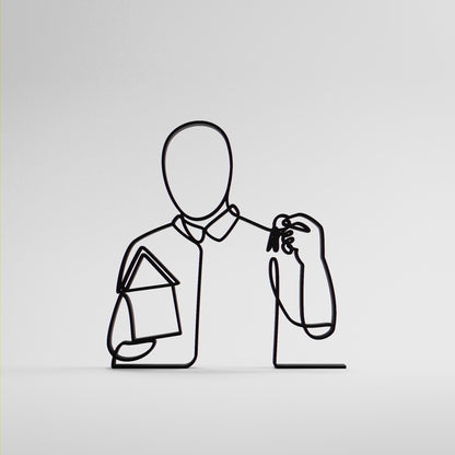 Anatolian Gift BoxReal Estate Agent - Customized Line Art Figure