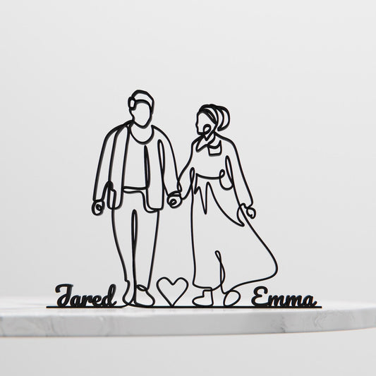 Anatolian Gift BoxRomantic Couple Lovers - Customized Line Art Figure