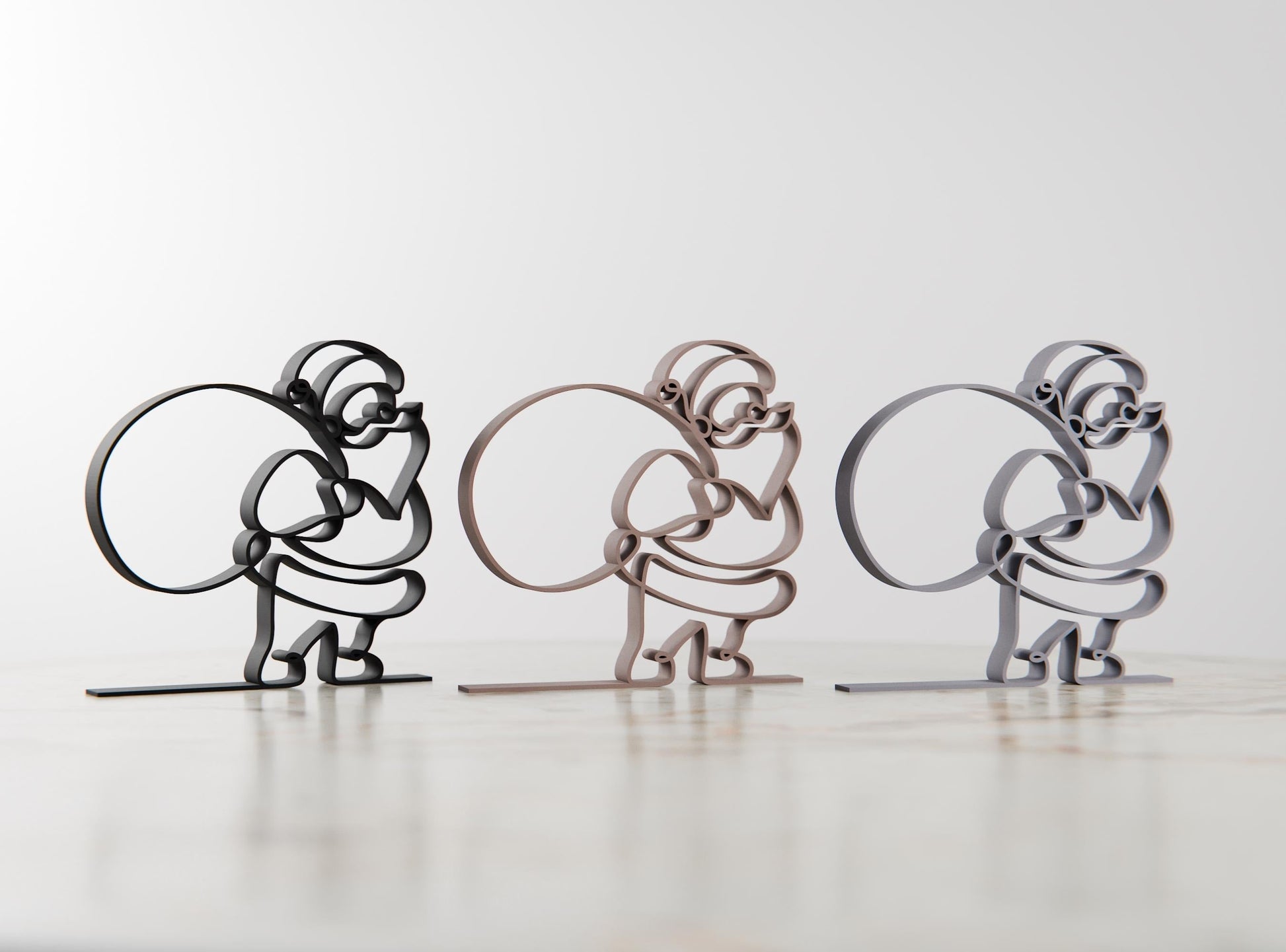 Anatolian Gift BoxSanta with Bag - Customized Line Art Figure