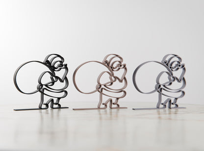 Anatolian Gift BoxSanta with Bag - Customized Line Art Figure