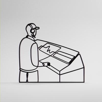 Anatolian Gift BoxSound Engineer - Customized Line Art Figure