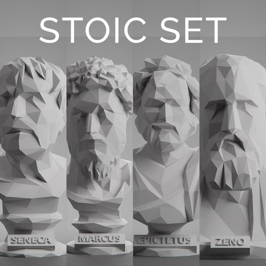 Anatolian Gift BoxStoic Set, Low Poly Bust, Greek Stoic Philosopher Sculpture, Stoic Sculpture, 3D Printed Gift, Home Decor, Office Decor