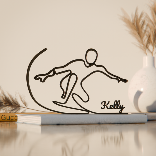 Surfer - Customized Line Art Figure