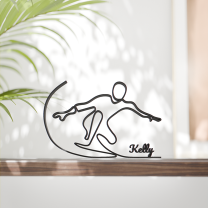 Surfer - Customized Line Art Figure