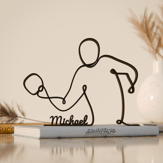Anatolian Gift BoxTable Tennis Player - Customized Line Art Figure