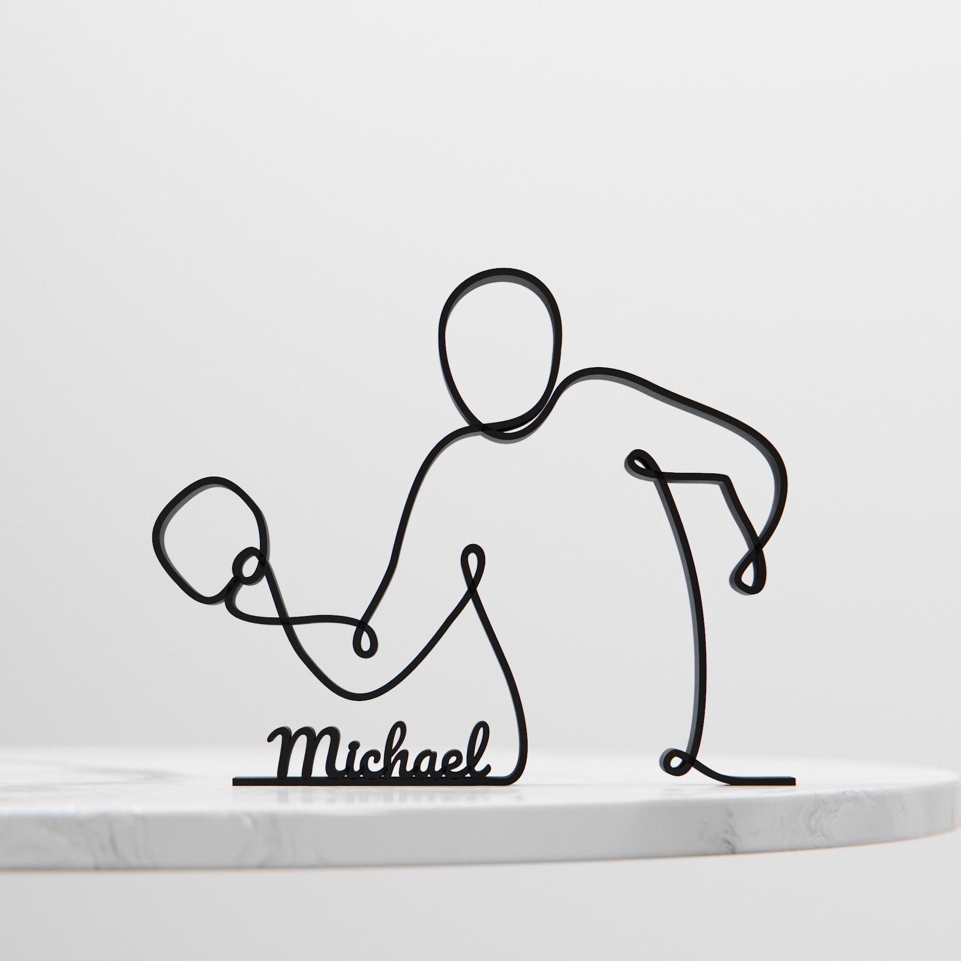 Anatolian Gift BoxTable Tennis Player - Customized Line Art Figure