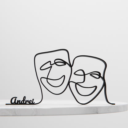 Anatolian Gift BoxTheater Mask - Customized Line Art Figure
